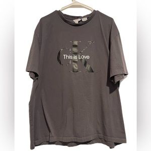 Calvin Klein This Is Love Logo T-Shirt in Grey, Mens XL